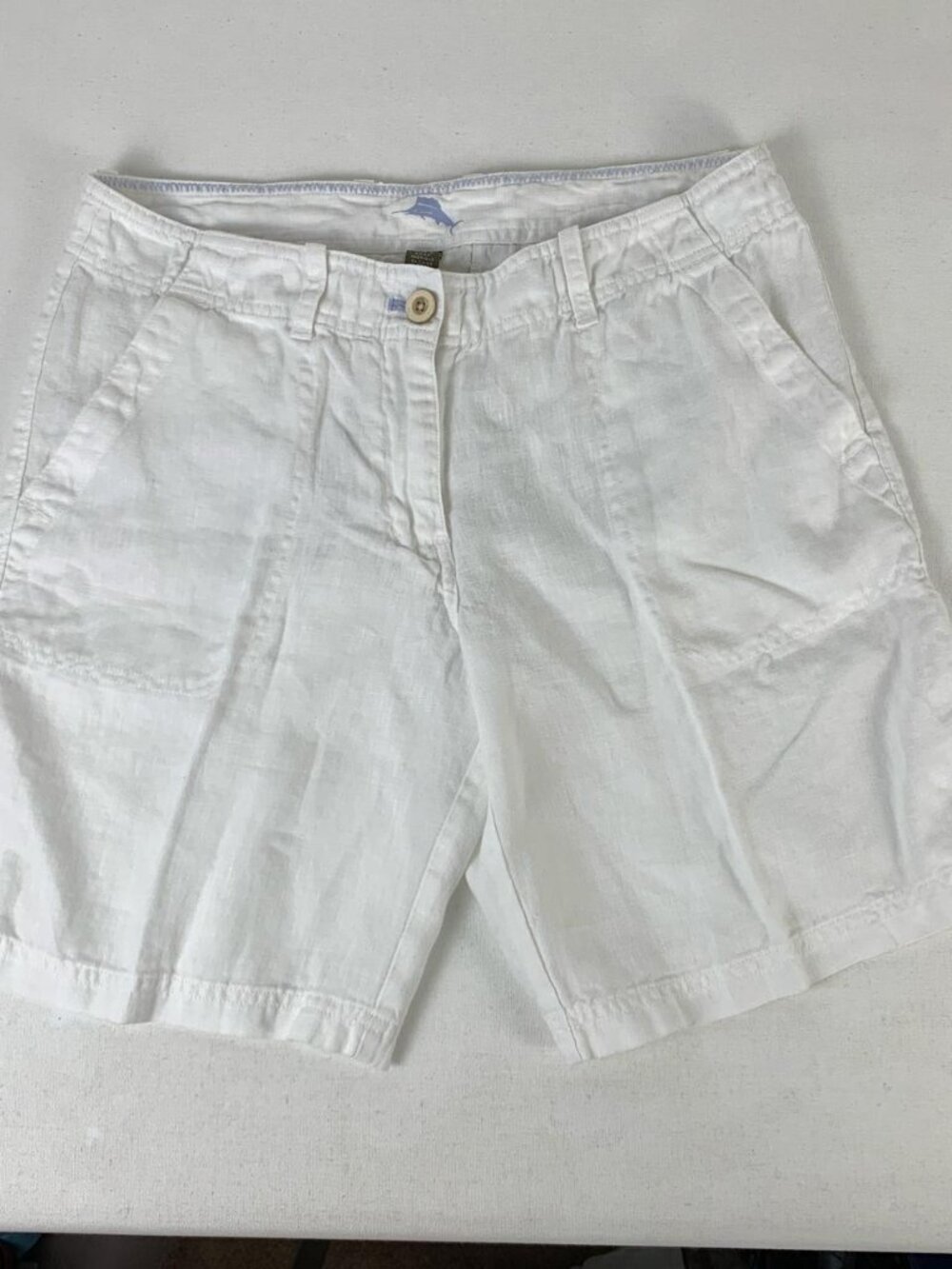 Tommy Bahama Relaxed Fit White Linen Shorts - Perfect Summer Beachwear Size 6